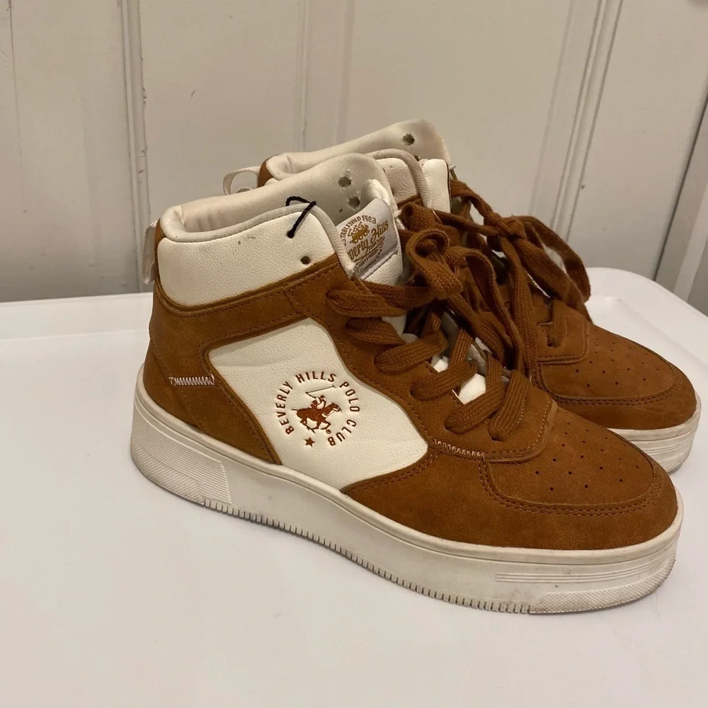 Beverly Hills Polo Club Kids Brown and White Sneakers
